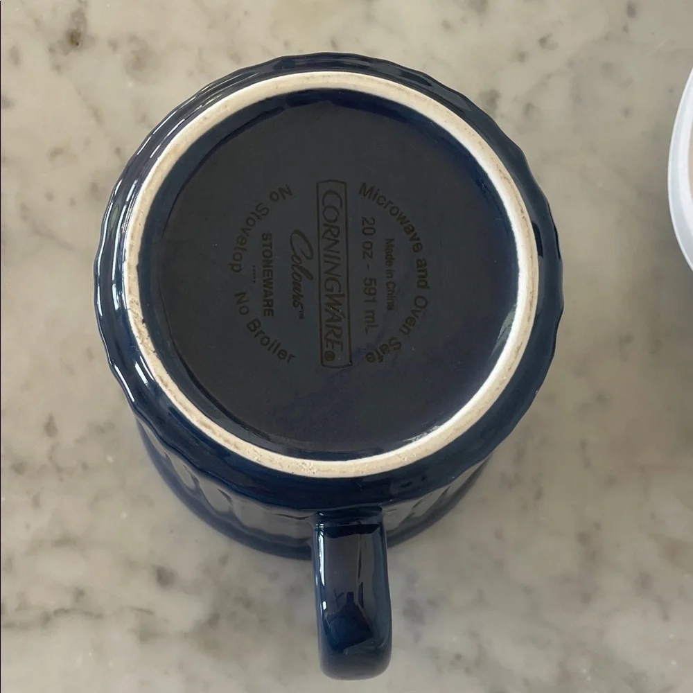 CORNINGWARE Blue Meal Mug with Vented Steam Lid 20 ounces